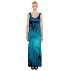 Spiral Stars Fractal Cosmos Explosion Big Bang Thigh Split Maxi Dress by Ravend