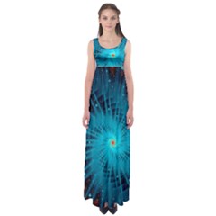 Spiral Stars Fractal Cosmos Explosion Big Bang Empire Waist Maxi Dress by Ravend