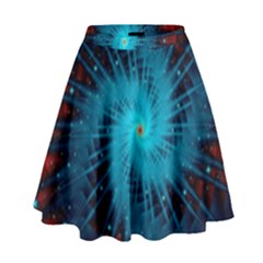 Spiral Stars Fractal Cosmos Explosion Big Bang High Waist Skirt by Ravend