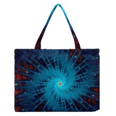 Spiral Stars Fractal Cosmos Explosion Big Bang Zipper Medium Tote Bag by Ravend