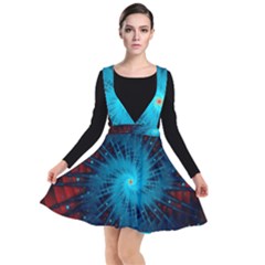 Spiral Stars Fractal Cosmos Explosion Big Bang Plunge Pinafore Dress by Ravend