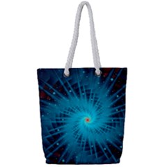 Spiral Stars Fractal Cosmos Explosion Big Bang Full Print Rope Handle Tote (small) by Ravend