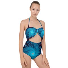 Spiral Stars Fractal Cosmos Explosion Big Bang Scallop Top Cut Out Swimsuit by Ravend