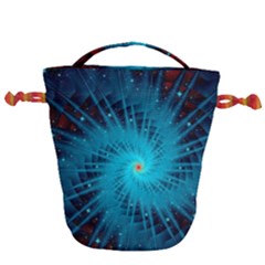 Spiral Stars Fractal Cosmos Explosion Big Bang Drawstring Bucket Bag by Ravend