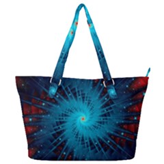 Spiral Stars Fractal Cosmos Explosion Big Bang Full Print Shoulder Bag by Ravend