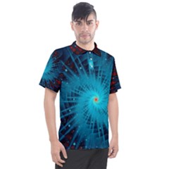 Spiral Stars Fractal Cosmos Explosion Big Bang Men s Polo Tee by Ravend