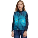 Spiral Stars Fractal Cosmos Explosion Big Bang Kid s Short Button Up Puffer Vest	 View1