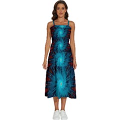 Spiral Stars Fractal Cosmos Explosion Big Bang Sleeveless Shoulder Straps Boho Dress by Ravend