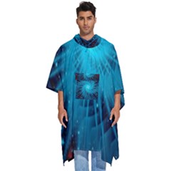 Spiral Stars Fractal Cosmos Explosion Big Bang Men s Hooded Rain Ponchos by Ravend