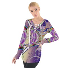 Fractal Abstract Digital Art Art Colorful Tie Up Tee by Ravend