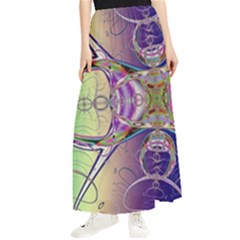 Fractal Abstract Digital Art Art Colorful Maxi Chiffon Skirt by Ravend