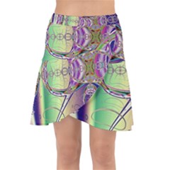 Fractal Abstract Digital Art Art Colorful Wrap Front Skirt by Ravend