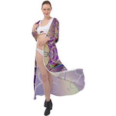 Fractal Abstract Digital Art Art Colorful Maxi Chiffon Beach Wrap by Ravend