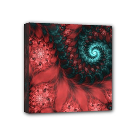 Fractal Spiral Vortex Pattern Art Digital Mini Canvas 4  X 4  (stretched) by Ravend