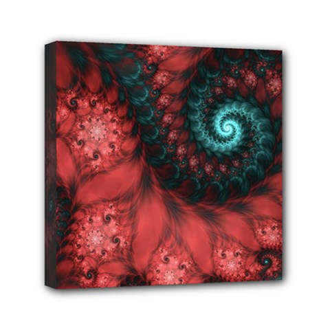 Fractal Spiral Vortex Pattern Art Digital Mini Canvas 6  X 6  (stretched) by Ravend