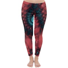 Fractal Spiral Vortex Pattern Art Digital Classic Winter Leggings by Ravend