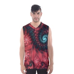 Fractal Spiral Vortex Pattern Art Digital Men s Basketball Tank Top by Ravend