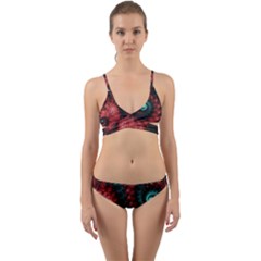 Fractal Spiral Vortex Pattern Art Digital Wrap Around Bikini Set by Ravend