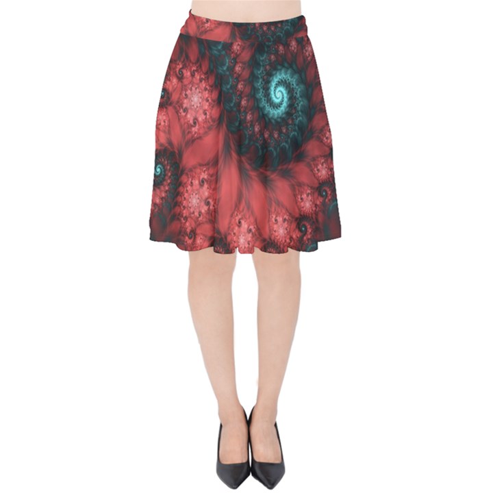 Fractal Spiral Vortex Pattern Art Digital Velvet High Waist Skirt