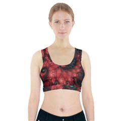 Fractal Spiral Vortex Pattern Art Digital Sports Bra With Pocket by Ravend