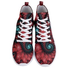 Fractal Spiral Vortex Pattern Art Digital Men s Lightweight High Top Sneakers by Ravend