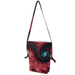 Fractal Spiral Vortex Pattern Art Digital Folding Shoulder Bag by Ravend