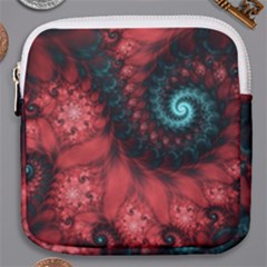 Fractal Spiral Vortex Pattern Art Digital Mini Square Pouch by Ravend