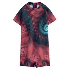 Fractal Spiral Vortex Pattern Art Digital Kids  Boyleg Half Suit Swimwear by Ravend