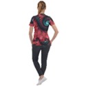 Fractal Spiral Vortex Pattern Art Digital Short Sleeve Zip Up Jacket View2