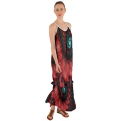 Fractal Spiral Vortex Pattern Art Digital Cami Maxi Ruffle Chiffon Dress by Ravend