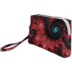 Fractal Spiral Vortex Pattern Art Digital Wristlet Pouch Bag (small) by Ravend