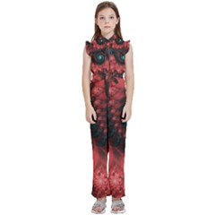 Fractal Spiral Vortex Pattern Art Digital Kids  Sleeveless Ruffle Edge Band Collar Chiffon One Piece