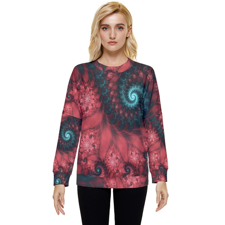 Fractal Spiral Vortex Pattern Art Digital Hidden Pocket Sweatshirt