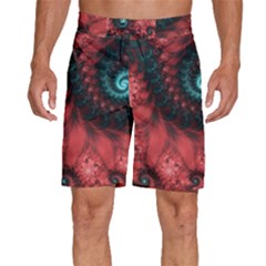 Fractal Spiral Vortex Pattern Art Digital Men s Beach Shorts