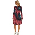 Fractal Spiral Vortex Pattern Art Digital Long Sleeve Dress With Pocket View4