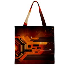 Technology Design Tech Computer Future Business Zipper Grocery Tote Bag by Ravend