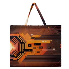 Technology Design Tech Computer Future Business Zipper Large Tote Bag by Ravend