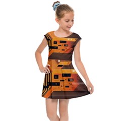 Technology Design Tech Computer Future Business Kids  Cap Sleeve Dress by Ravend