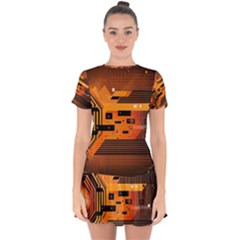 Technology Design Tech Computer Future Business Drop Hem Mini Chiffon Dress by Ravend