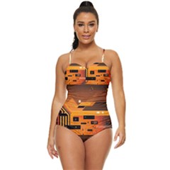 Technology Design Tech Computer Future Business Retro Full Coverage Swimsuit by Ravend