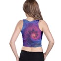 Fractal Fractals Spiral Vortex Blue Dark Art Racer Back Crop Top View2