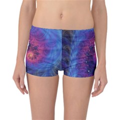 Fractal Fractals Spiral Vortex Blue Dark Art Reversible Boyleg Bikini Bottoms by Ravend