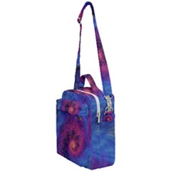 Fractal Fractals Spiral Vortex Blue Dark Art Crossbody Day Bag by Ravend