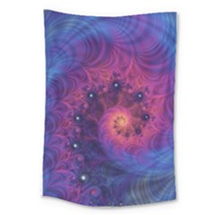 Fractal Fractals Spiral Vortex Blue Dark Art Large Tapestry by Ravend