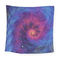 Fractal Fractals Spiral Vortex Blue Dark Art Square Tapestry (large) by Ravend