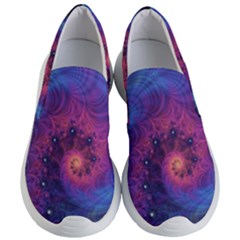 Fractal Fractals Spiral Vortex Blue Dark Art Women s Lightweight Slip Ons by Ravend