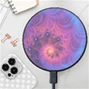 Fractal Fractals Spiral Vortex Blue Dark Art Wireless Fast Charger(Black) View1