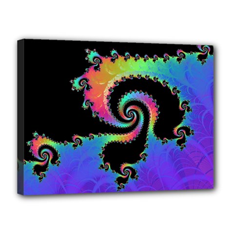 Fractal Spiral Vortex Swirl Whirlpool Math Canvas 16  X 12  (stretched) by Ravend