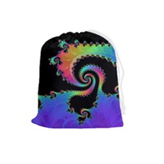 Fractal Spiral Vortex Swirl Whirlpool Math Drawstring Pouch (large) by Ravend