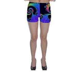 Fractal Spiral Vortex Swirl Whirlpool Math Skinny Shorts by Ravend